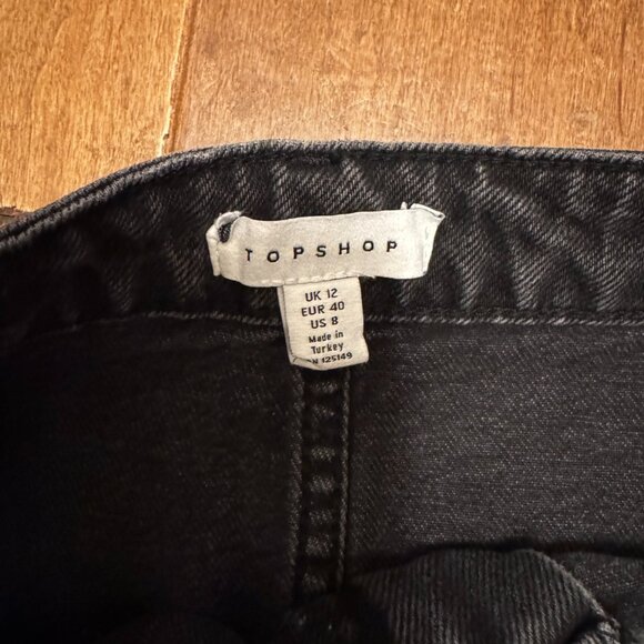 Topshop Black Denim Cargo Mini Skirt | Size 8 | EUC | Utility Style - Picture 3 of 7